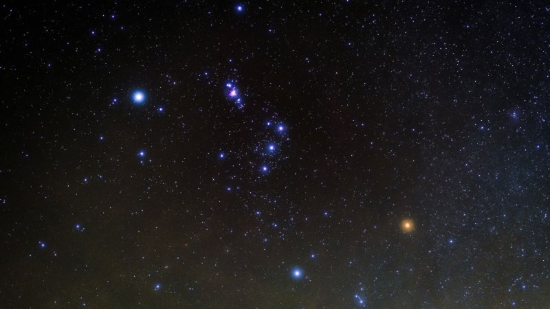 The constellation Orion in the night sky.